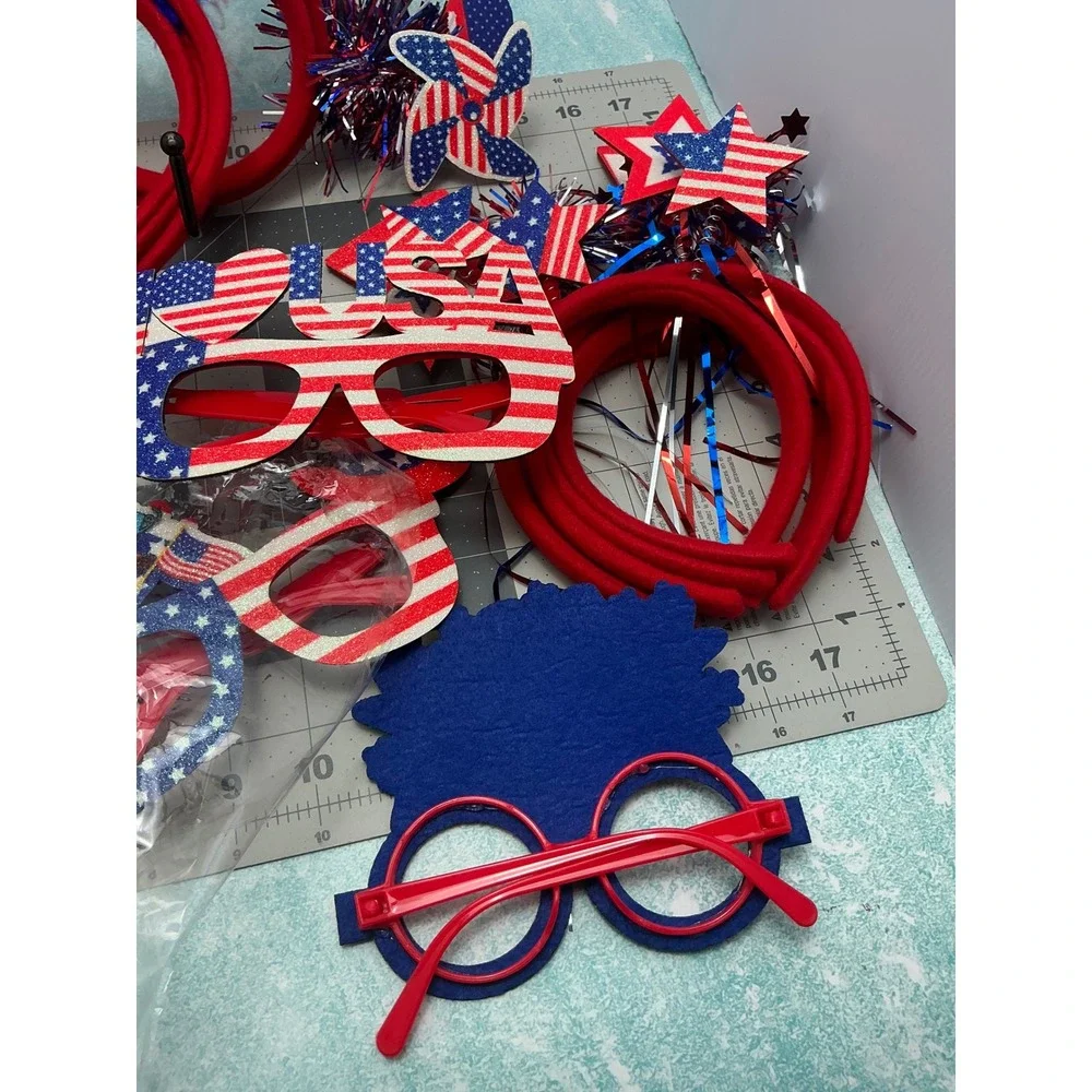 Max Fun 4th of July Patriotic Party Favors Set 18Pcs Headbands Glasses USA